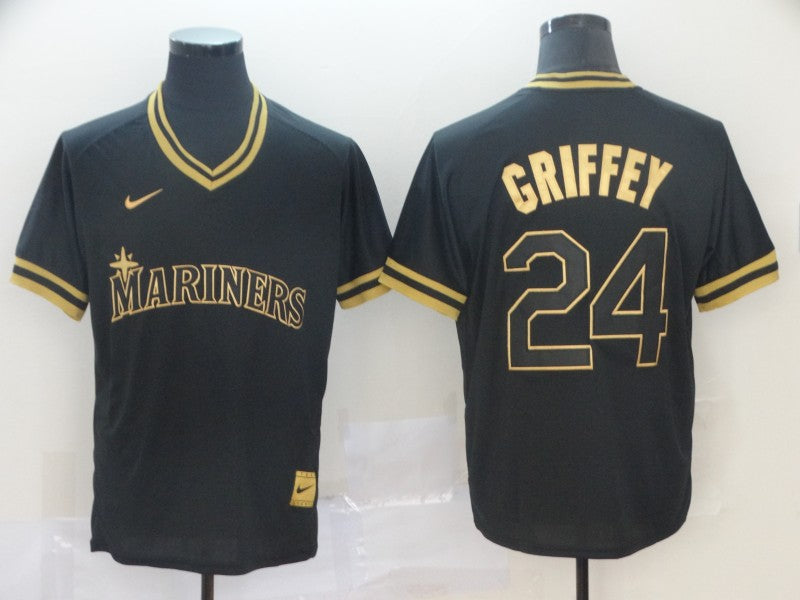 Men's Seattle Mariners Ken Griffey Jr. #24 Black Jersey